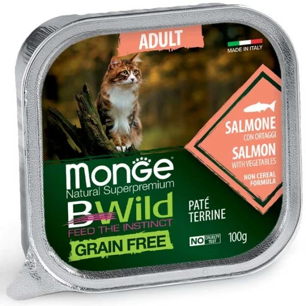 % PROMOȚII - Mone BWild Grain Free Cat Pate cu somon 100g