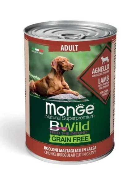 Hrană umedă - Monge Dog BWild Grain Free Lamb 400g