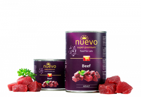 Hrană & Recompense - Nuevo cat conservă pentru pisici cu vita, 200 g