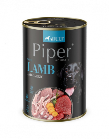 Hrană umedă - Piper Adult conservă pentru câini cu miel și morcovi, 400 g
