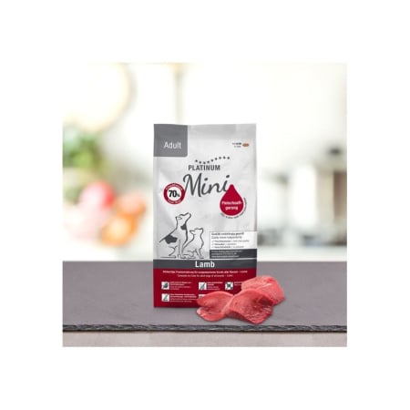 Hrană uscată - Platinum Adult Lamb & Rice Mini, hrană semiuscată pentru câini adulți de talie mică 900g