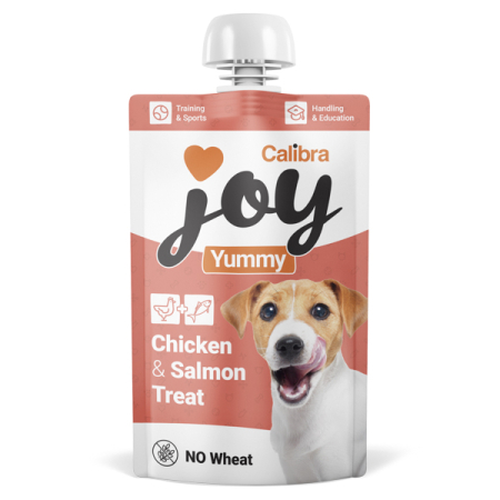 Recompense & Snack - Recompensă cremoasă Calibra Joy Dog Yummy cu pui și somon  100 g