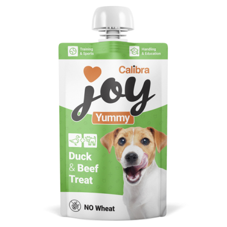 Recompense & Snack - Recompensă cremoasă Calibra Joy Dog Yummy cu rață și vită 100 g