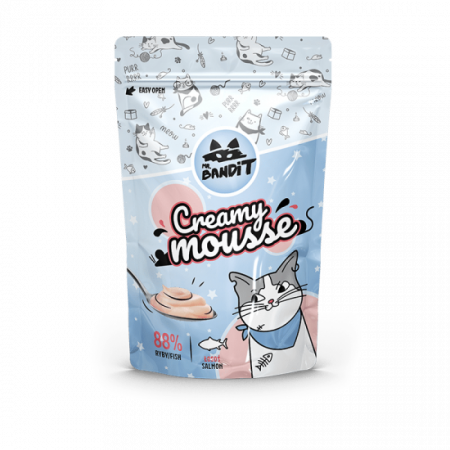 Pisici - Recompense cremoase pentru pisici Mr.Bandit Cat Creamy Mousse cu somon, 6x10 G