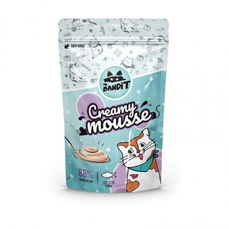 Pisici - Recompense cremoase pentru pisici Mr.Bandit Cat Creamy Mousse cu ton, 6x10 G
