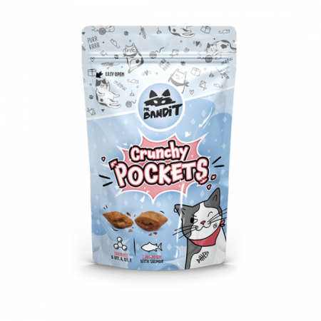 Pisici - Recompense pentru pisici Mr.Bandit Cat Crunchy Pockets cu somon, 40 G