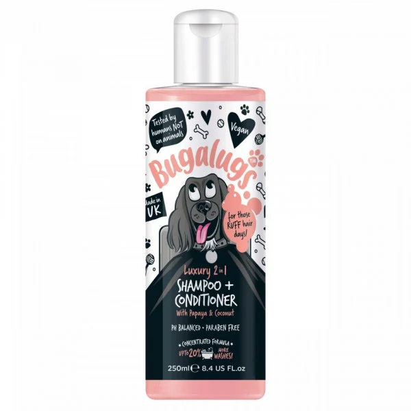 Sampon & Parfum - Sampon Bugalugs Luxury 2 in 1 cu Papaya și cocos 250ml