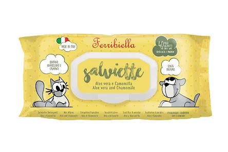 Sampon & Servețele umede - Servetele umede Ferribiella - Aloe Vera & Musetel - 40 buc