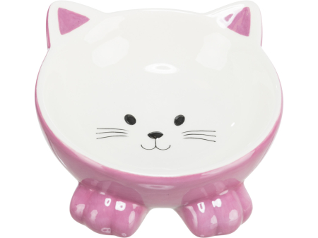 Castroane & Adăpătoare - Trixie Castron Ceramic Pentru Pisici, Ridicat, Forma Ergonomica, 0.15 l/14 cm, Diferite Culori