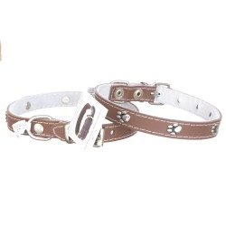 Zgardă - Zgardă din piele pentru câini 1.5 cm/35 cm, maro