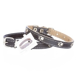 Zgardă - Zgardă piele pentru câini 1.5 cm/35 cm,negru