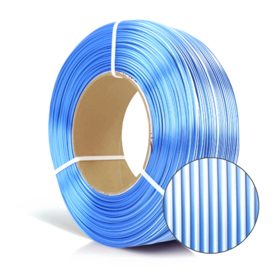 Filament 1.75 mm ReFill PLA Magic Silk Frozen Alb Albastru [2]