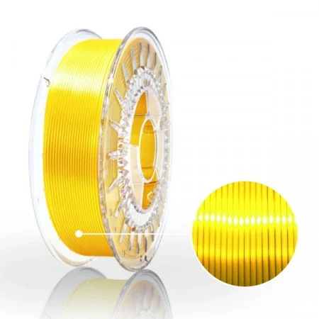 PLA SILK - Filament 3D 1.75 mm PLA - Silk Yellow Galben 800g