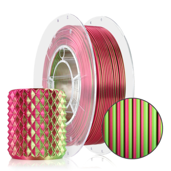 PLA MAGIC SILK - Filament 1.75 mm ReFill PLA Magic Silk Dragon Fruit Verde Fucsia 300g