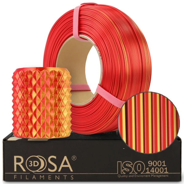 PLA - Filament 1.75 mm ReFill PLA Magic Silk Fire Rosu/Galben