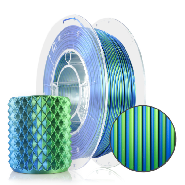 PLA MAGIC SILK - Filament 1.75 mm PLA Magic Silk Lagoon Verde Albastru 300g