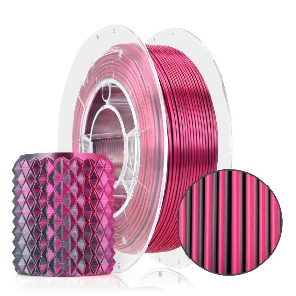 PLA MAGIC SILK - Filament 1.75 mm ReFill PLA Magic Silk Mistic Purple Gri Fucsia 300g