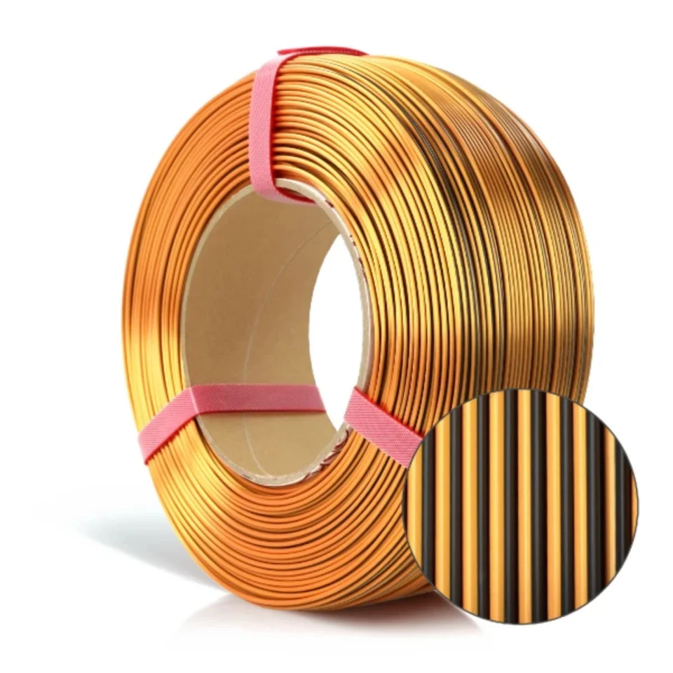 Filament 1.75 mm ReFill PLA Magic Silk Mistic Tiger Auriu/Negru 1Kg [2]