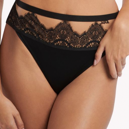 Chilot DIVA HIGH-LEG negru