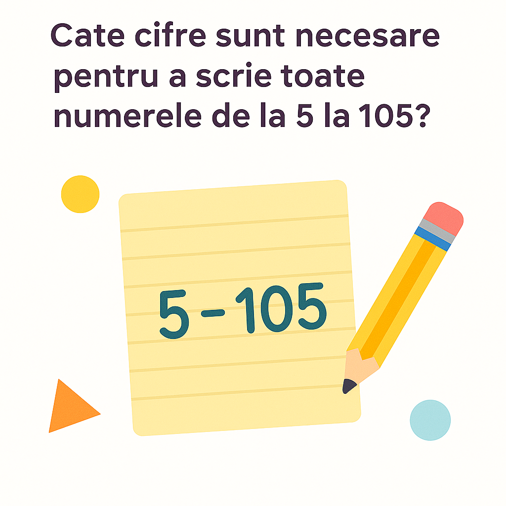 Cate cifre sunt necesare pentru a scrie numerele de la 5 la 105?