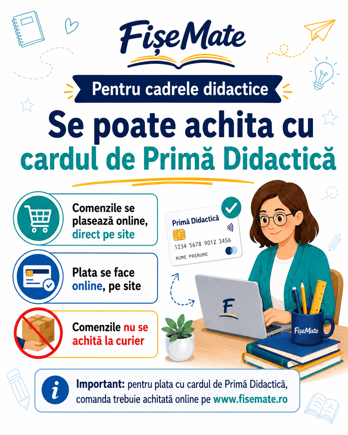 Plata cu Cardul de Primă Didactică pe FișeMate.ro