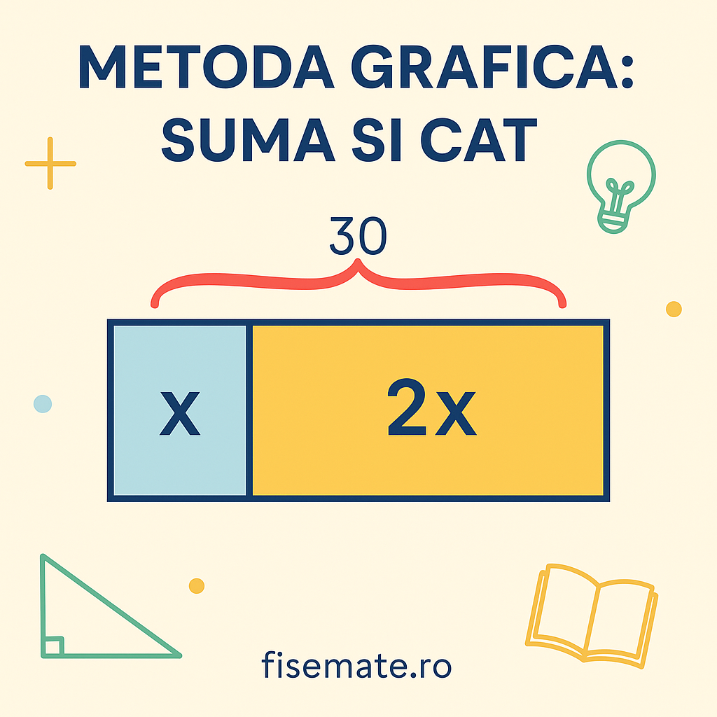 Suma a doua numere este 30. Stim ca al doilea numar este cat dublul primului. Afla cele doua numere.