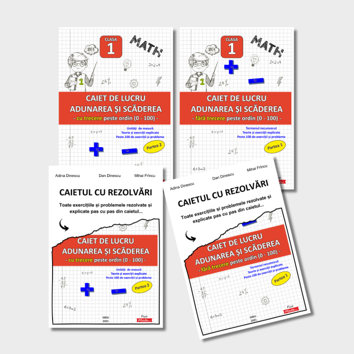 Adunarea si Scaderea Clasa 1 cu si fara Trecere Peste Ordin cu Rezolvari