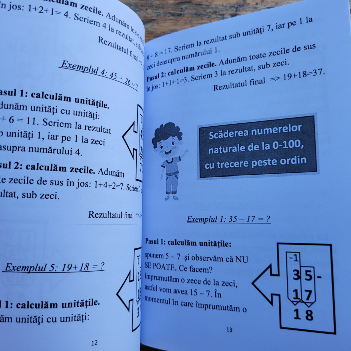 Caiet clasa 1 pentru copii Adunarea si Scaderea cu trecere peste ordin [9]