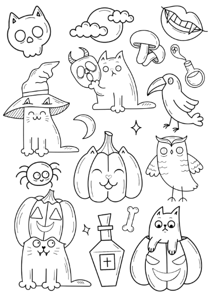Carte de colorat si activitati distractive de Halloween | Copii 3-7 ani [12]