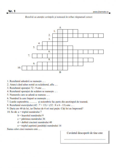 Culegere recapitulare matematica clasa 3 pentru copii cu exercitii si probleme [2]