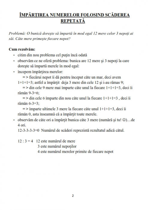Caiet clasa 2 pentru copii Impartirea cu teorie exercitii si probleme [3]