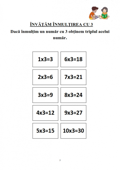 Caiet clasa 2 pentru copii Inmultirea cu exercitii si probleme incluse [6]