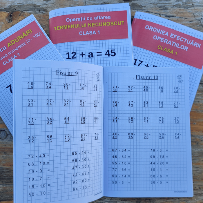Pachet 4 caiete Operatii Matematice clasa 1 pentru copii [5]