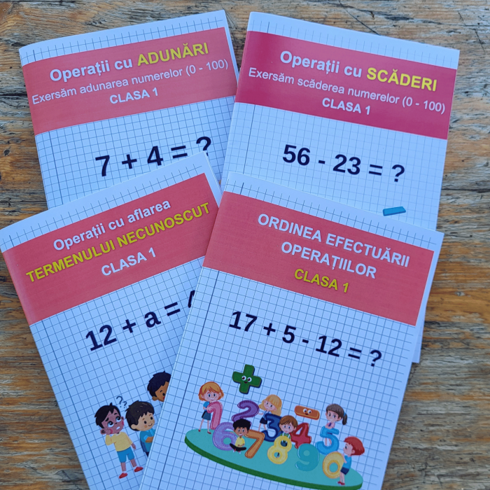 Pachet 4 caiete Operatii Matematice clasa 1 pentru copii [2]