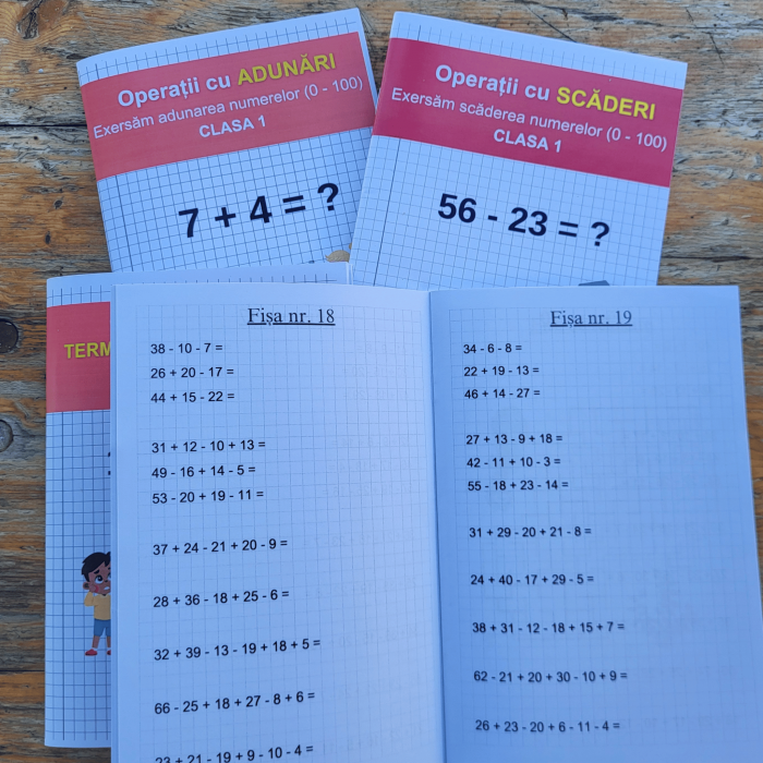 Pachet 4 caiete Operatii Matematice clasa 1 pentru copii [6]