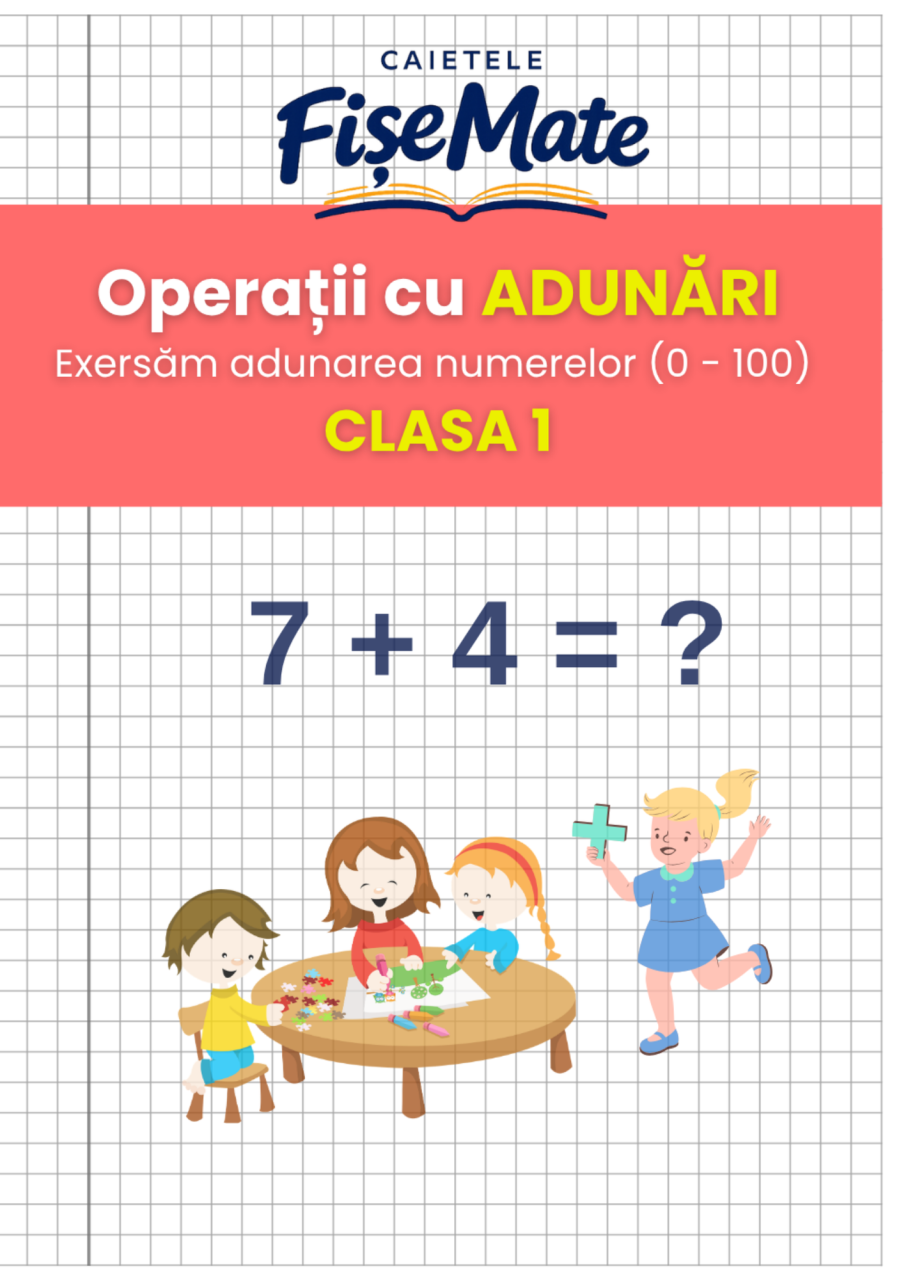 Pachet 4 caiete Operatii Matematice clasa 1 pentru copii - peste 240 pagini [16]