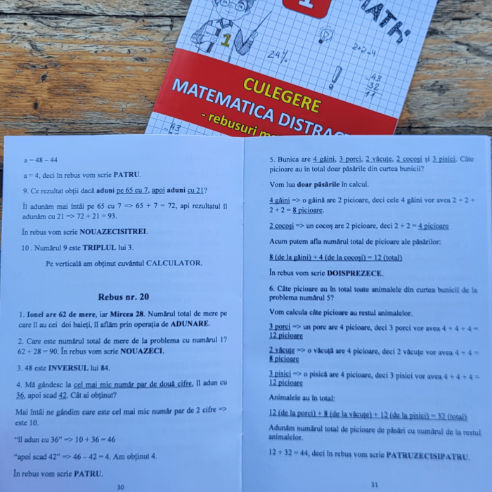Pachet matematica clasa 1 cu 8 caiete exercitii probleme si rezolvari [12]