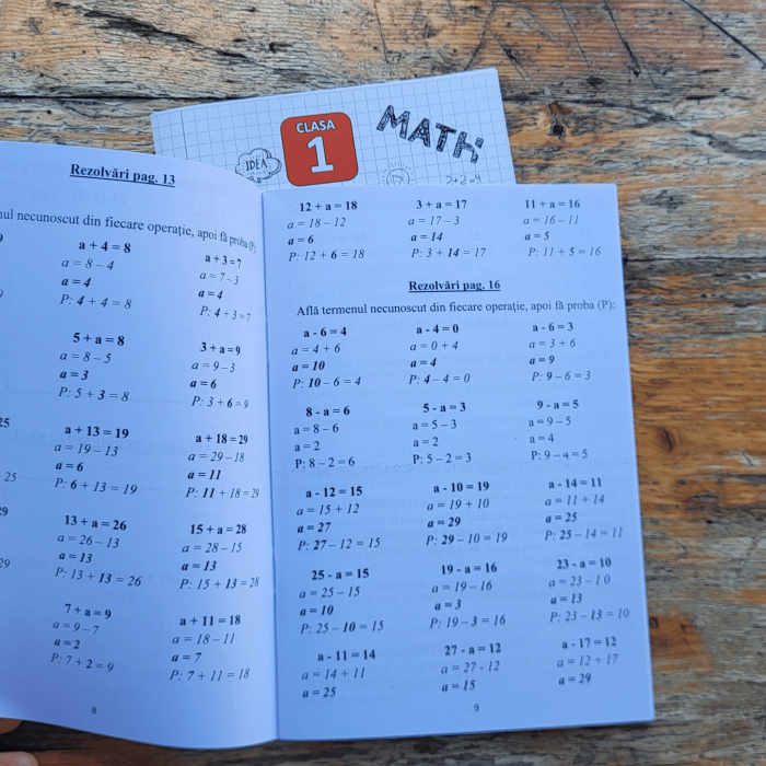 Pachet matematica clasa 1 cu 8 caiete exercitii probleme si rezolvari [4]
