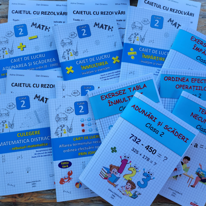 SET COMPLET – Recapitulare Matematica Clasa 2 | 15 caiete tiparite [2]