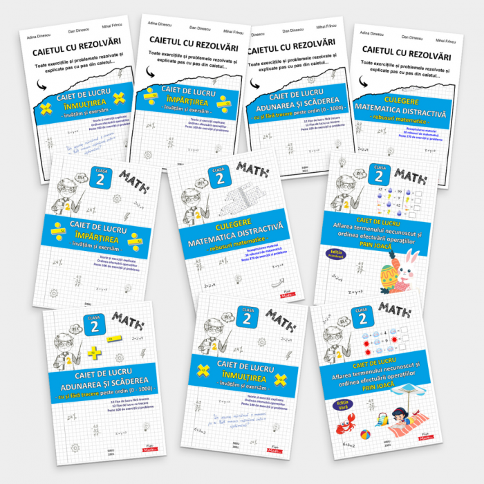 SET COMPLET – Recapitulare Matematica Clasa 2 | 15 caiete tiparite [3]