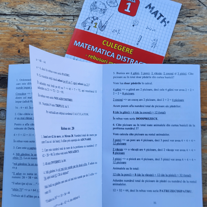 SET COMPLET – Recapitulare Matematica si Romana Clasa 1 | 15 caiete tiparite [20]