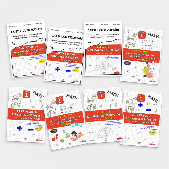 SET COMPLET – Recapitulare Matematica si Romana Clasa 1 | 15 caiete tiparite [3]