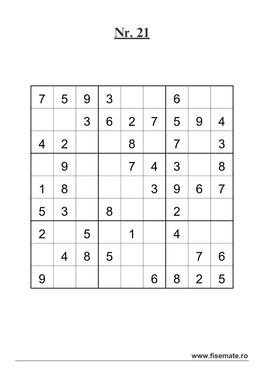 Set SUDOKU – 3 niveluri de dificultate [2]