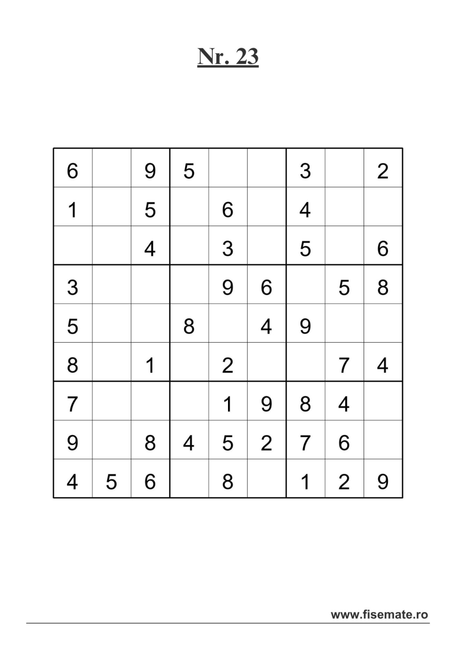 Set SUDOKU – 3 niveluri de dificultate [4]