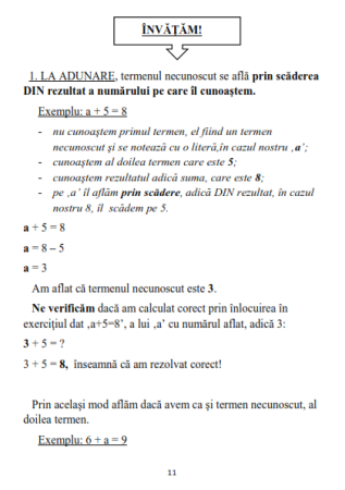 Adunarea si Scaderea Clasa 1 Probleme si Exercitii cu si fara Trecere Peste Ordin [5]