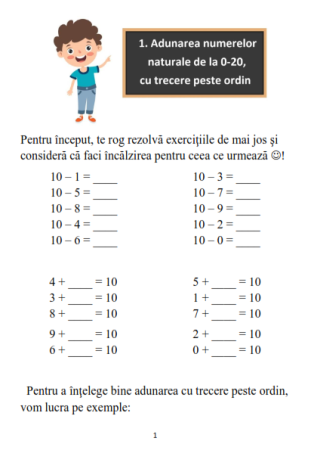Adunarea si Scaderea Clasa 1 Probleme si Exercitii cu si fara Trecere Peste Ordin [13]