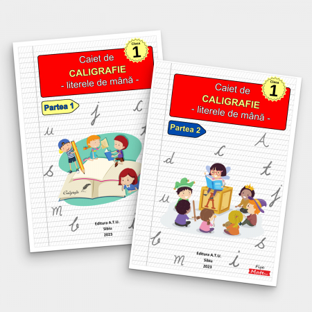 Set caligrafie clasa 1 pentru copii cu litere de mana de exersat