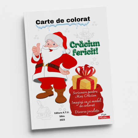 Carte copii 3-7 ani cu activitati si ilustratii de colorat Craciun