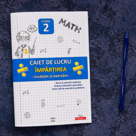 Caiet clasa 2 pentru copii Impartirea cu teorie exercitii si probleme [8]