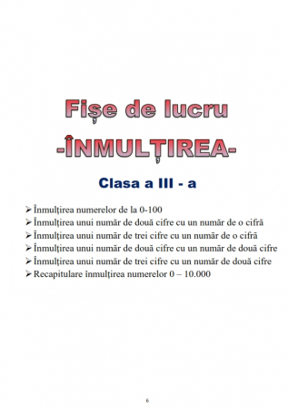 Set clasa 3 pentru copii Inmultirea si Impartirea cu exercitii si probleme [1]